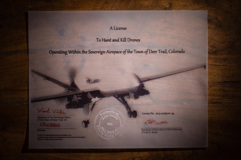 For $25 you too can own a piece of history, the first ever license to kill drones.