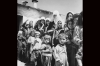 <b>Jordan, 1955.</b> Refugees form a line for food at a camp in Amman. In the aftermath of the 1948 war, many Palestinian refugees relocated to neighboring countries -- Syria, Jordan and Lebanon -- as well as the West Bank and the Gaza Strip. 