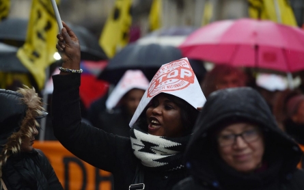Thousands march in Paris rain against state of emergency