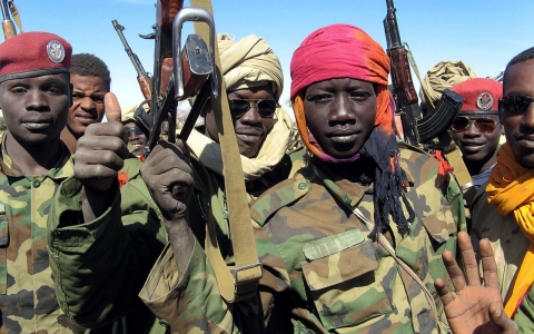 Child soldiers in the Chadian Army, one of the countries granted an exemption from US sanctions targeting nations that recruit child soldiers.