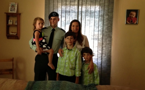 Eric and Melissa Bourgeois with their three children