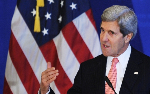 U.S Secretary of State John Kerry speaks on US policy with the Western Hemisphere 