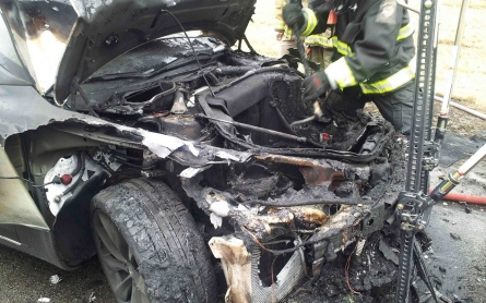 Third Tesla Model S electric car catches fire