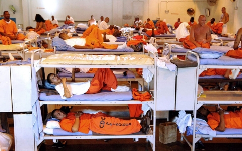 This undated file photo released by the California Department of Corrections shows conditions at the Los Angeles state prison. 