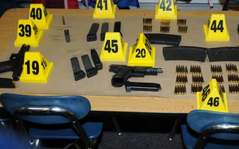 Firearms and ammunition found on or in close proximity to the shooter’s body at Sandy Hook Elementary School.