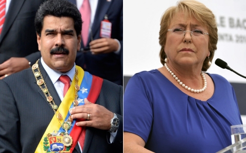 Venezuelan President Nicolas Maduro and Chilean President Michelle Bachelet.