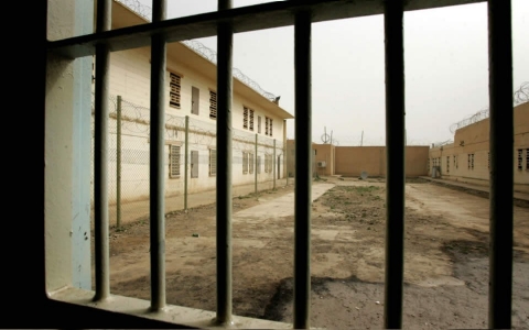 A view from one of the cells at the newly opened Baghdad Central Prison in Abu Ghraib on February 21, 2009 in Baghdad, Iraq.