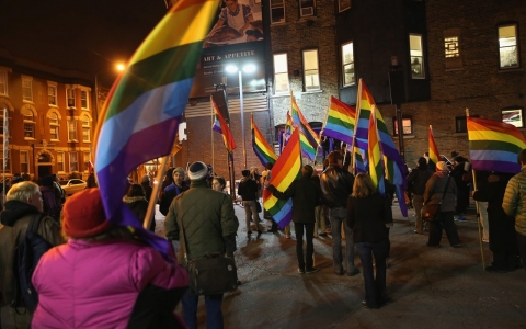 Supporters of same-sex marriage celebrate after the Illinois General Assembly's passed a gay marriage bill on Nov. 7. 
