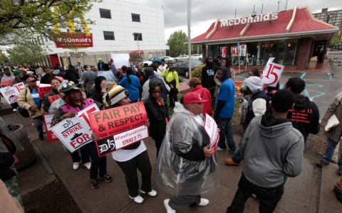 Thumbnail image for Fast food workers, other low-wage employees launch nationwide strike