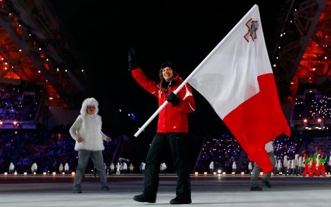 Pellegrin with the flag