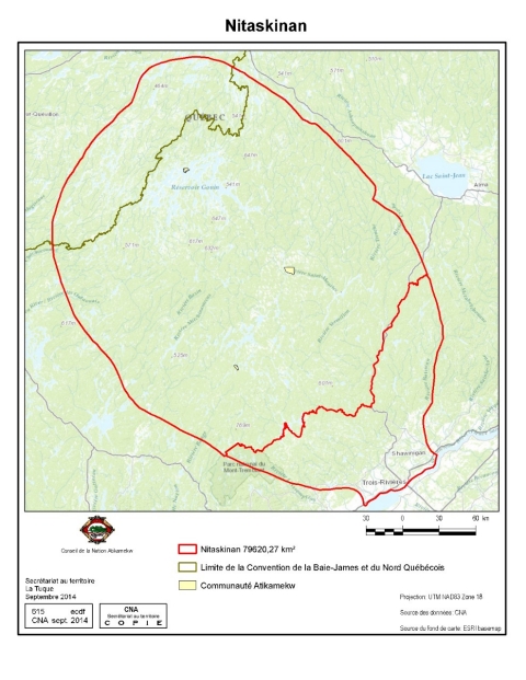 Map of ancestral Atikamekw territory
