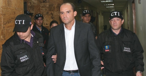 John Uber Hernández Santa, the owner of Goldex, under arrest. 