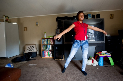 Raquel Fontenot dances after school in her family's home