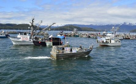 Alaska Natives, fishermen protest Navy training during fishing season