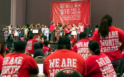Thumbnail image for 'Fight For $15' workers create recipe for change at convention