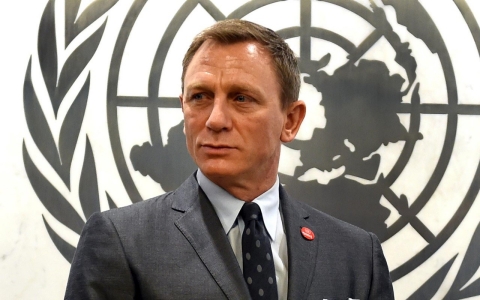 Actor Daniel Craig, who was named as the UN Global Advocate for the Elimination of  Mines and Explosive Hazards at the United Nations in New York on April 14, 2015.