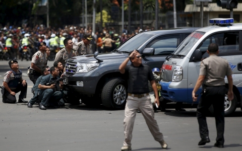Thumbnail image for Blasts and gunfire rock Jakarta, Indonesia's capital