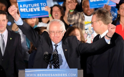 Thumbnail image for Sanders defeats Clinton, Trump wins in New Hampshire