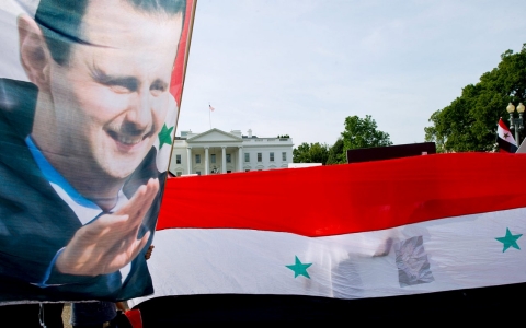 White House Syria protest Assad