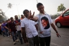 A cricket fan in a Tendulkar T-shirt before a match outside a Mumbai stadium Thursday. 