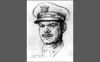 A photographic copy of the portrait of Leon Johnson, whose drawing was produced in January 1944. Black drew the enlisted and the officers alike.