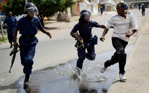 Thumbnail image for Photos: Two dead as police clash with protesters in Burundi