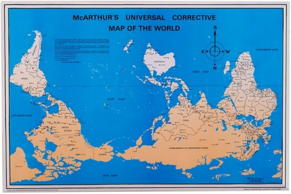 upside down map of world How The North Ended Up On Top Of The Map Al Jazeera America upside down map of world