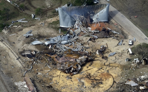 The remains of the West Fertilizer Plant days after the explosion in April 2013.