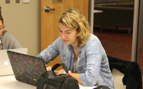Toni Kokenis during an October class at Northeastern University's School of Law.