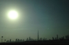 A silhouette view of the Dubai city skyline, where many contract workers are housed prior to being sent out on various contract jobs. 