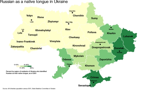 Russian language map
