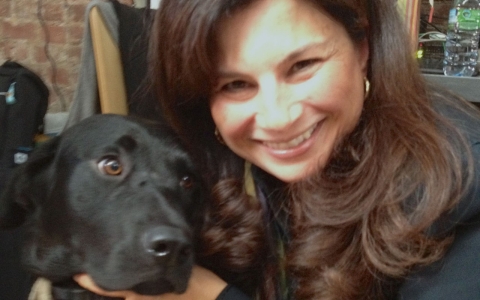 Producer Lauren Ina and Chef Dave Arnold's dog, Major.